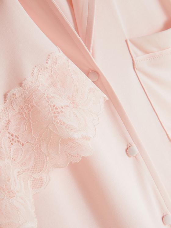 Lace Trim Pyjama Shirt