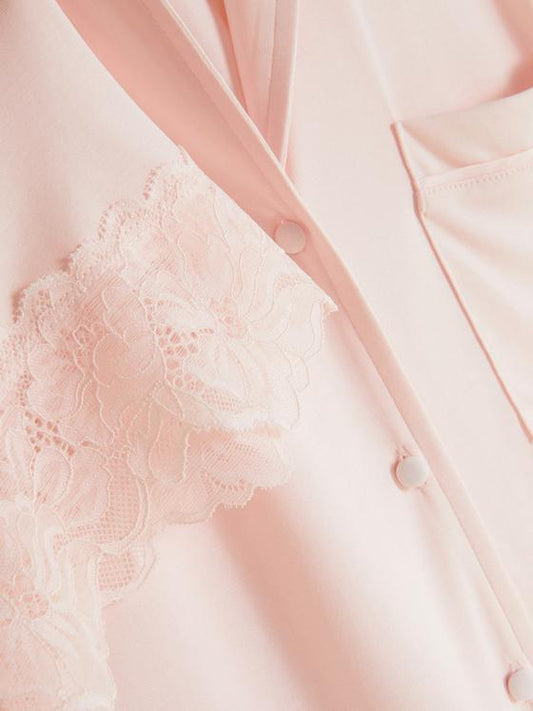 Lace Trim Pyjama Shirt