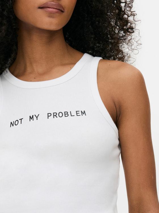 Cropped Slogan Racer Back Vest