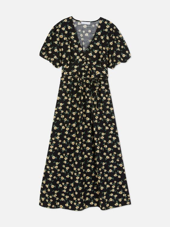 Floral V-Neck Midi Dress