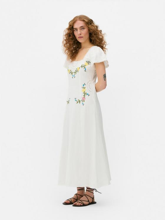 Embroidered Midi Dress