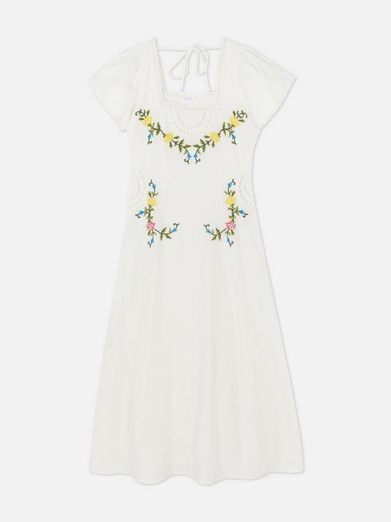 Embroidered Midi Dress