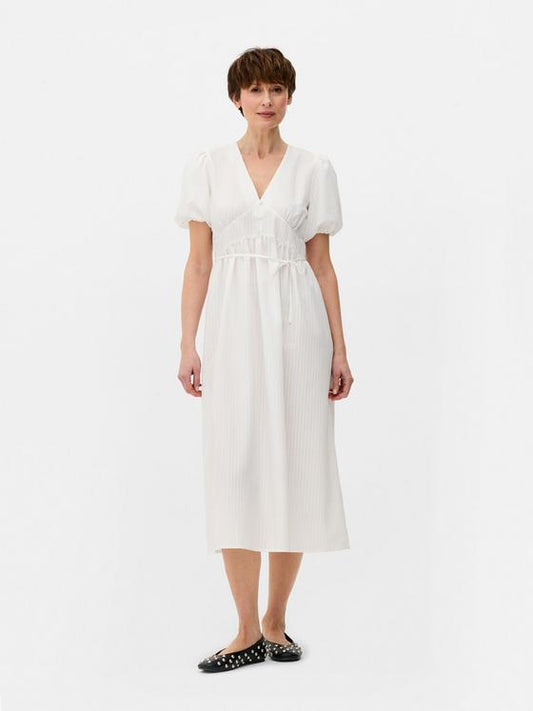 Textured Button Midi Dress