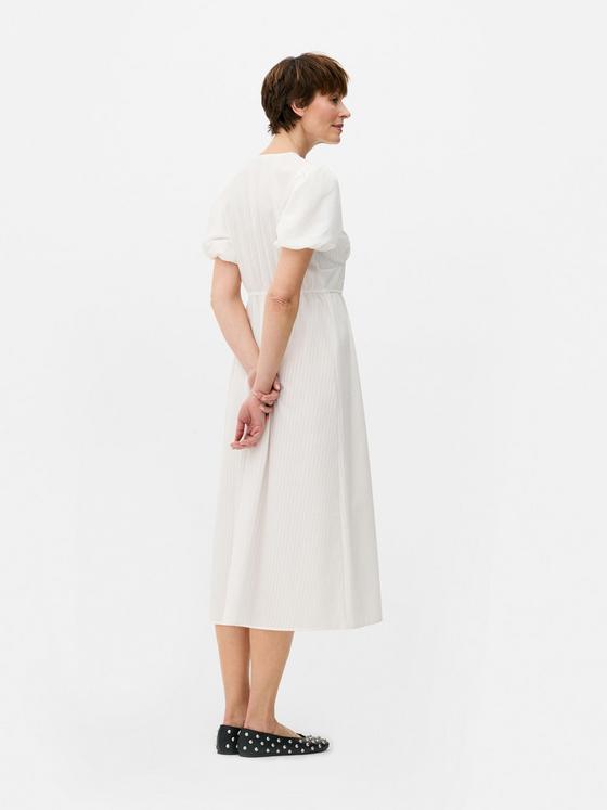 Textured Button Midi Dress