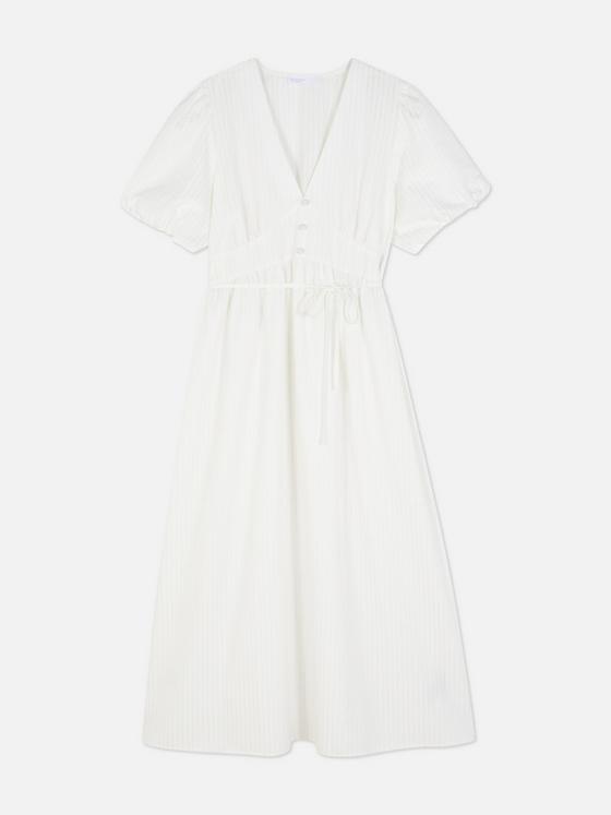 Textured Button Midi Dress