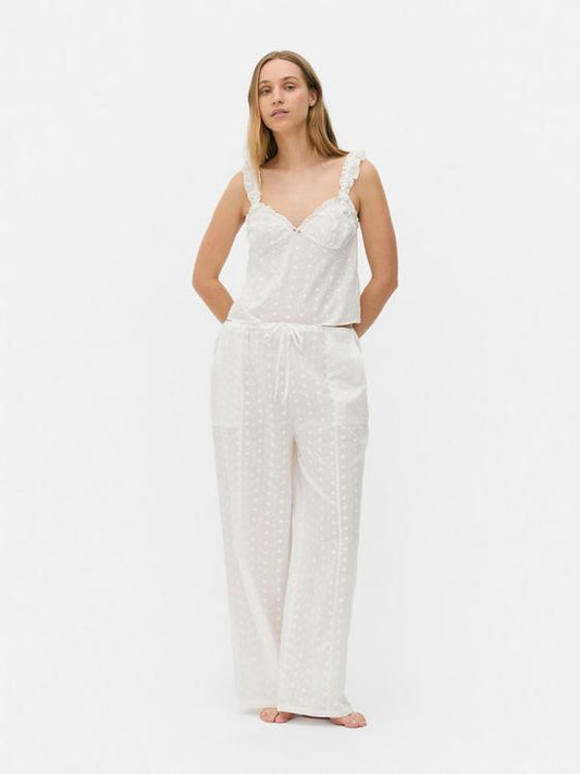 Broderie Wide Leg Pyjama Bottoms