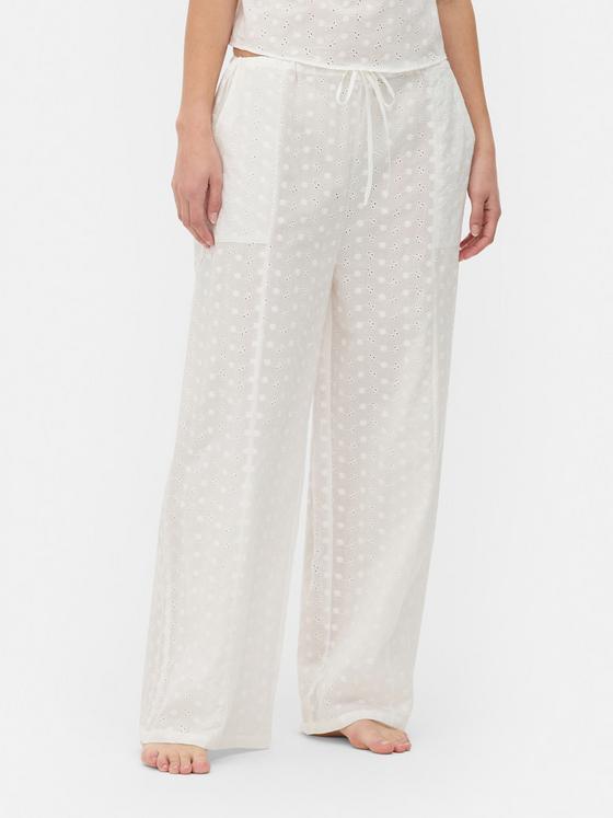 Broderie Wide Leg Pyjama Bottoms