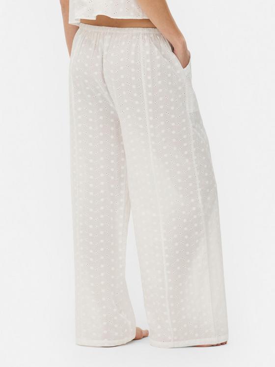 Broderie Wide Leg Pyjama Bottoms