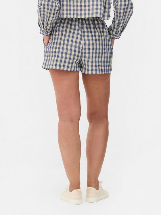 Gingham Check Drawstring Shorts