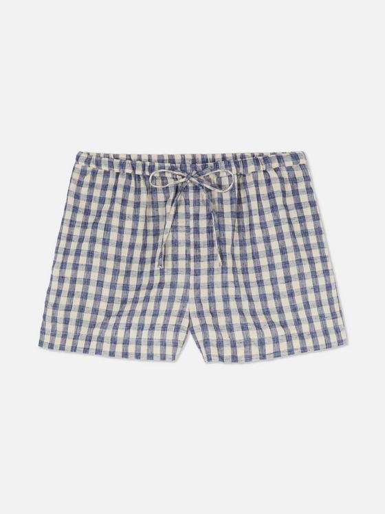 Gingham Check Drawstring Shorts