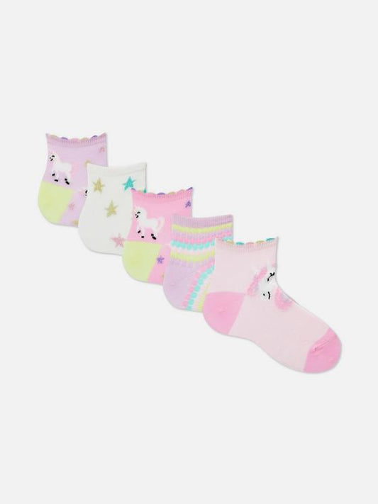 5pk Unicorn Ankle Socks