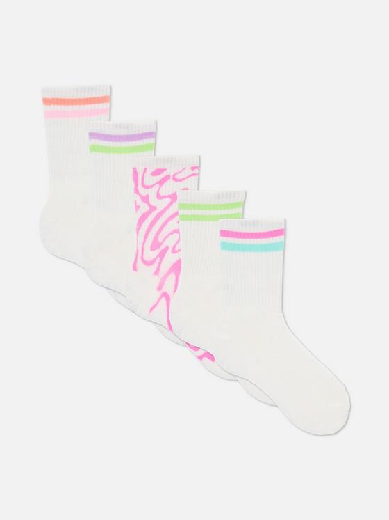 5pk Mixed Ribbed Ankle Socks
