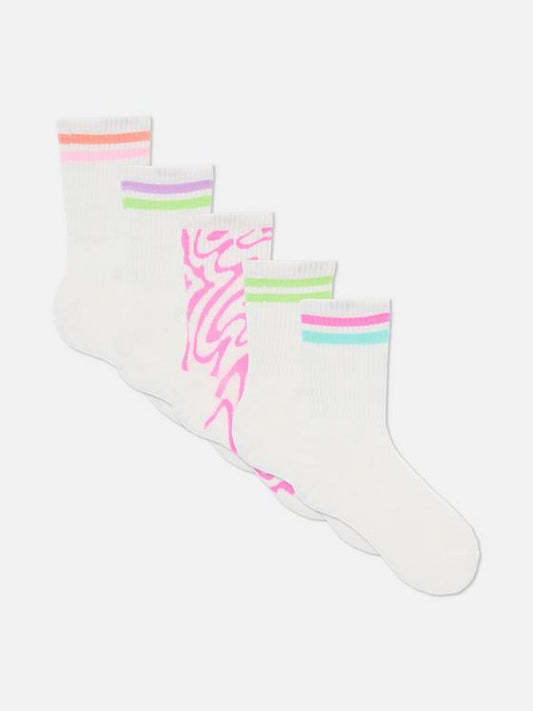 5pk Mixed Ribbed Ankle Socks
