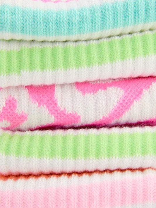 5pk Mixed Ribbed Ankle Socks