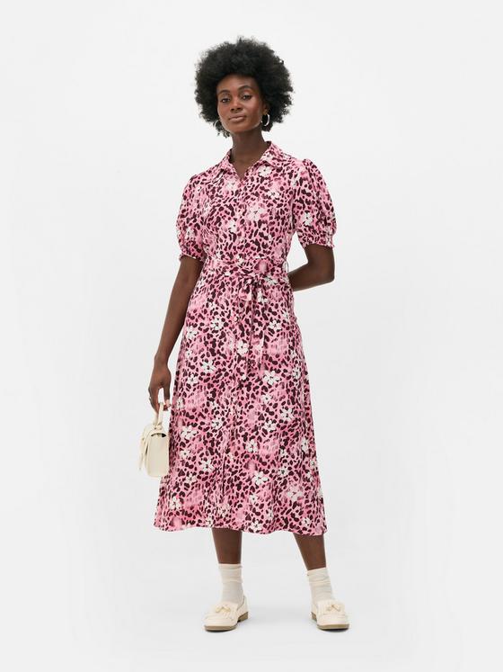 Floral Midi Shirt Dress