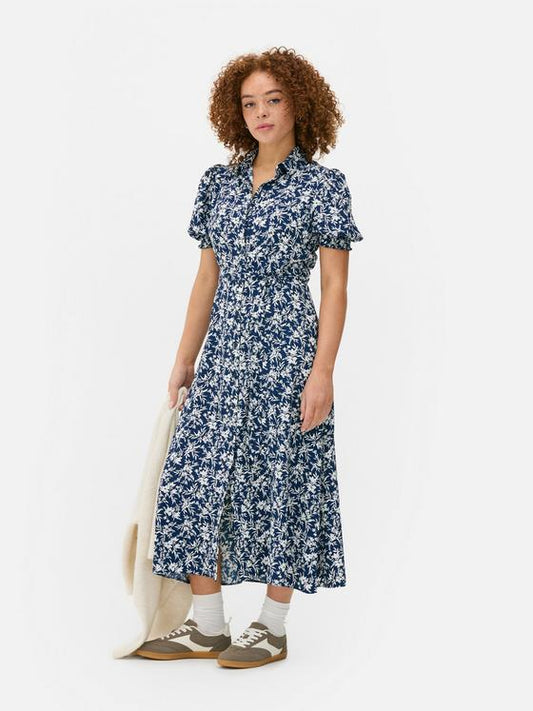 Floral Midi Shirt Dress
