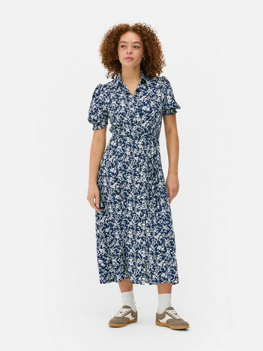 Floral Midi Shirt Dress