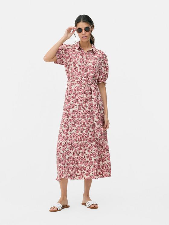 Floral Midi Shirt Dress