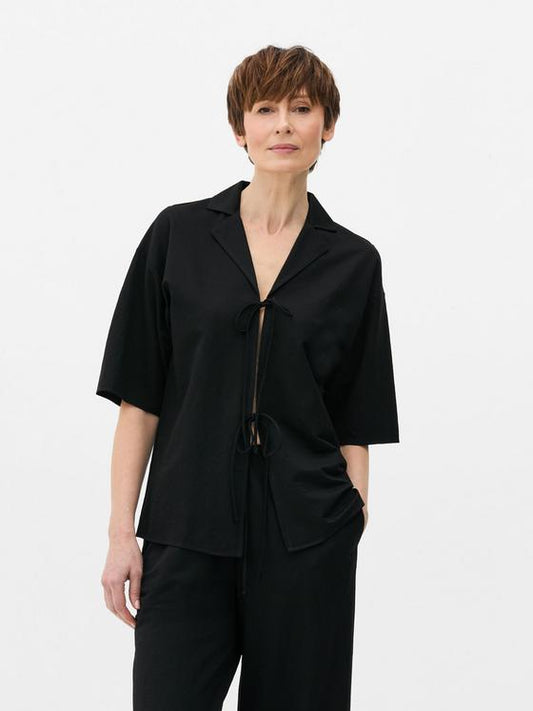 Tie-Front Short Sleeve Shirt