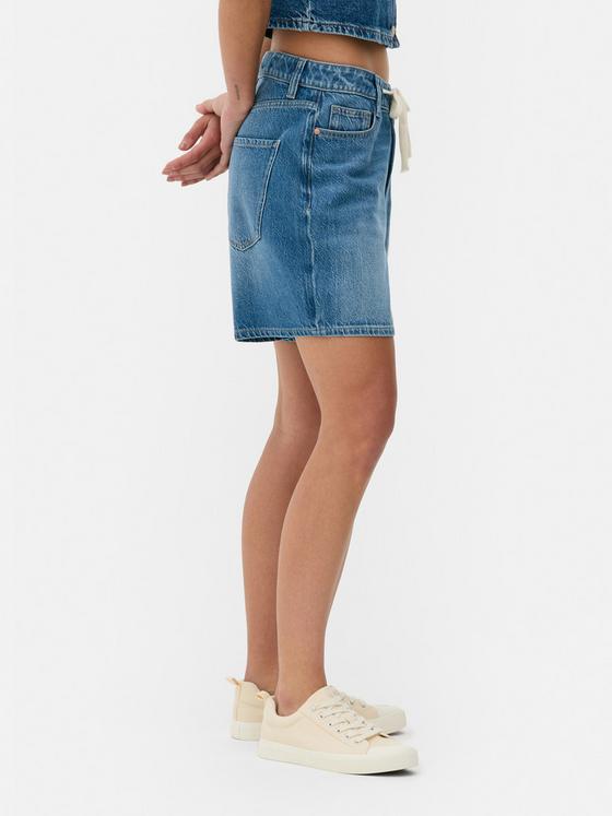 Tie Front Denim Shorts
