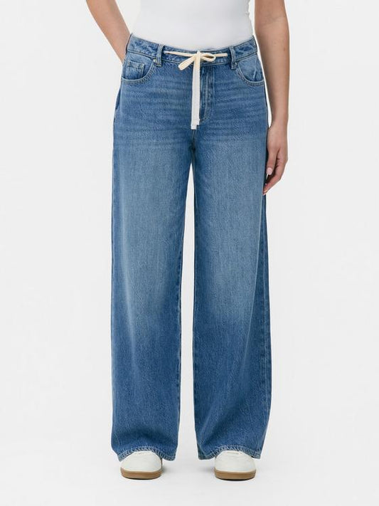 Tie Waist Wide Leg Jeans