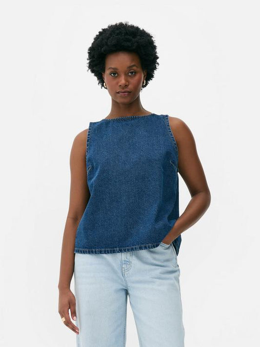 Denim Tie-Back Top