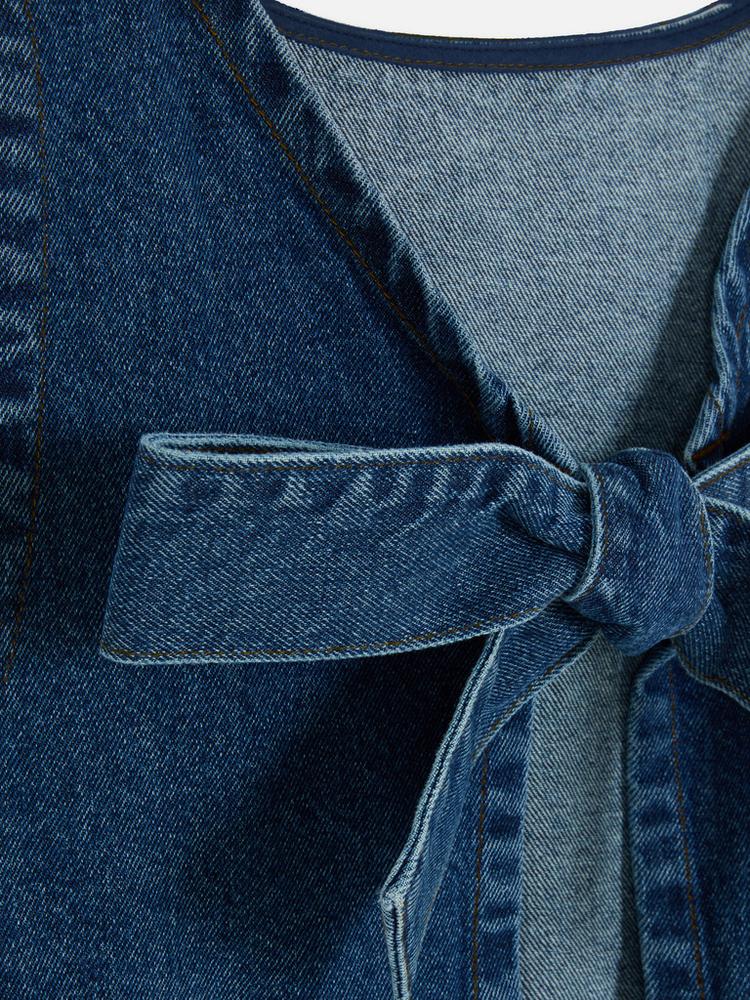 Denim Tie-Back Top