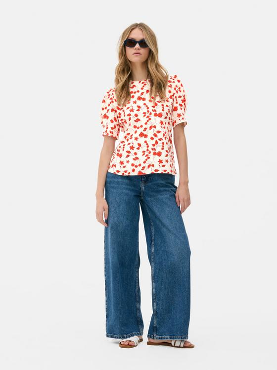 Floral Short Sleeve Blouse