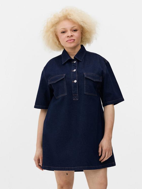 Mini Denim Shift Dress