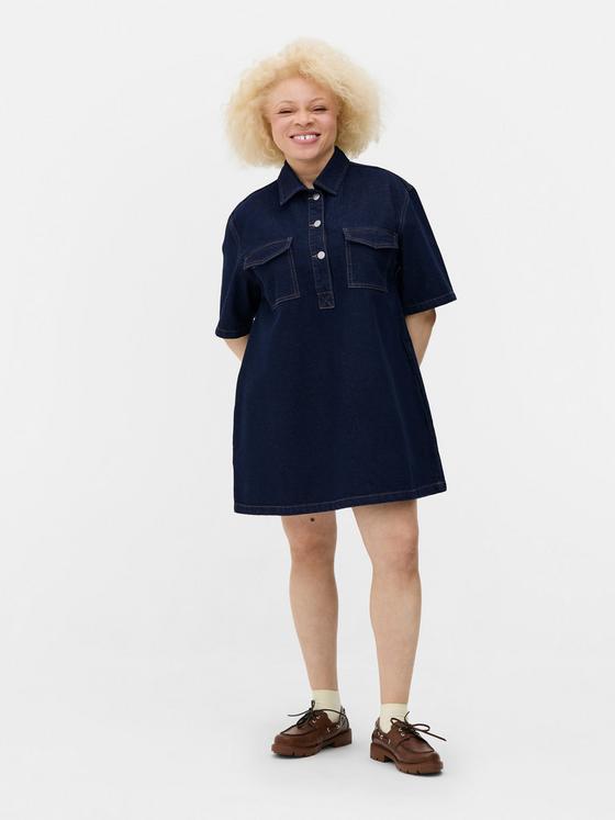 Mini Denim Shift Dress