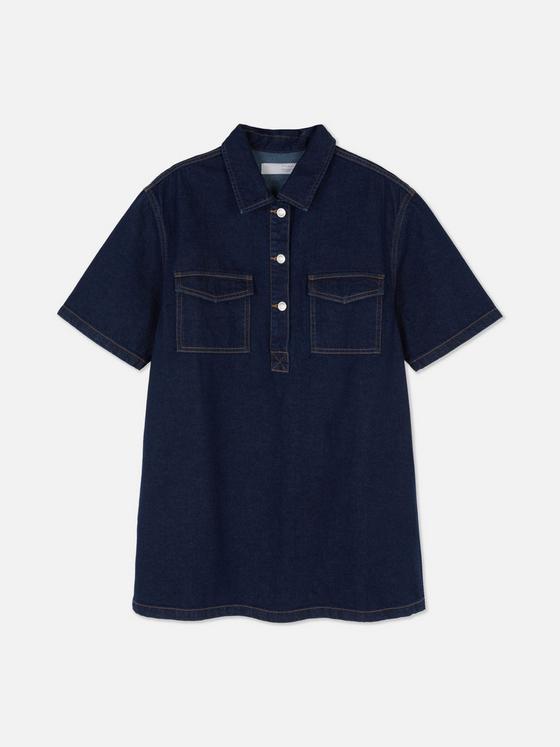 Mini Denim Shift Dress