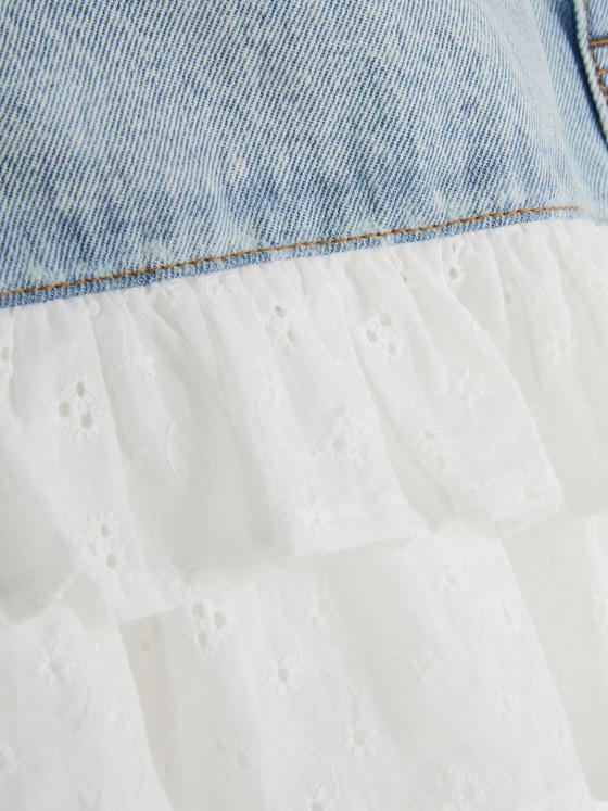 Broderie Anglaise Denim Mini Skirt