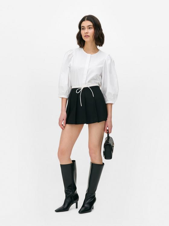 Puff Sleeve Poplin Shirt