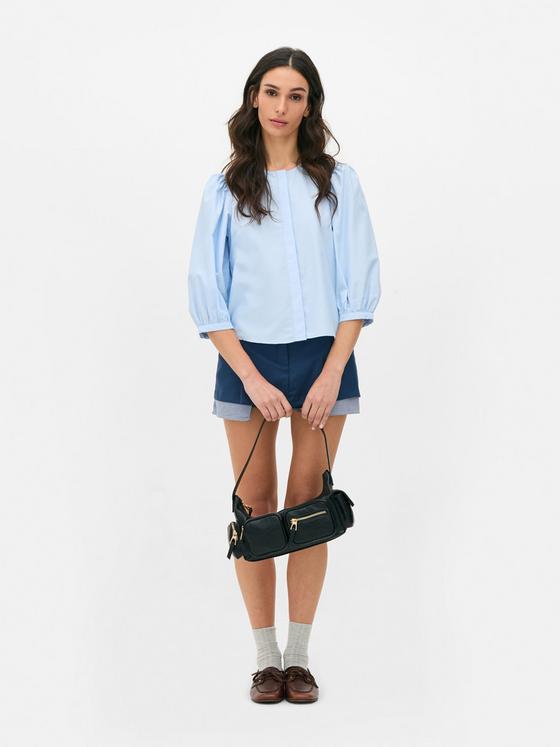 Puff Sleeve Poplin Shirt