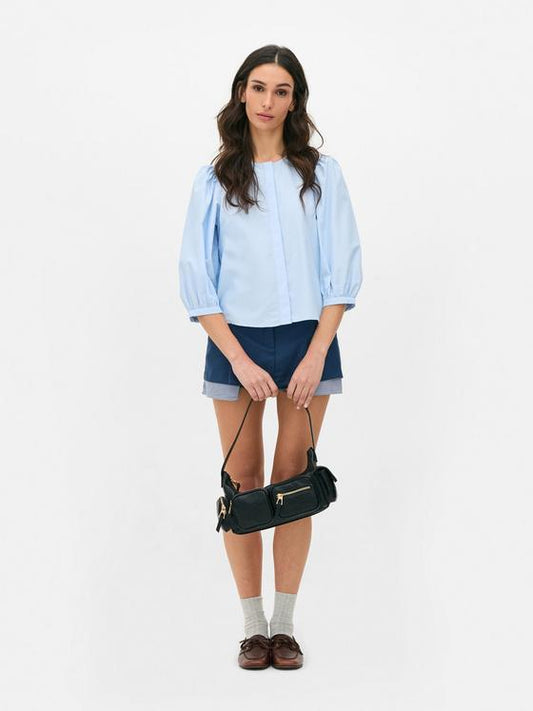 Puff Sleeve Poplin Shirt