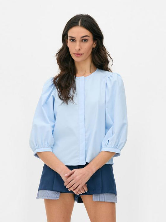 Puff Sleeve Poplin Shirt