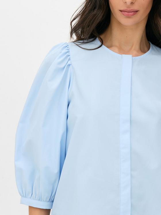 Puff Sleeve Poplin Shirt
