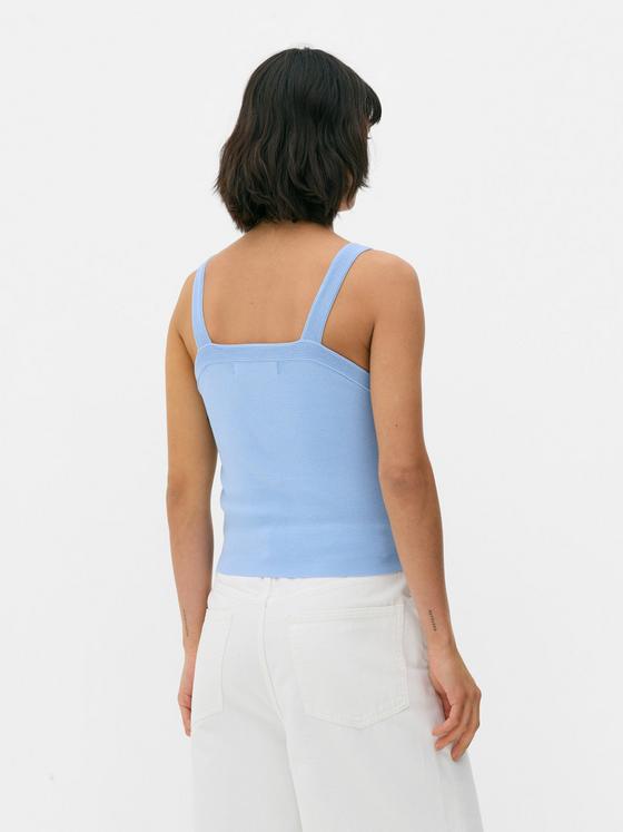 Pearl Square Neck Knitted Vest