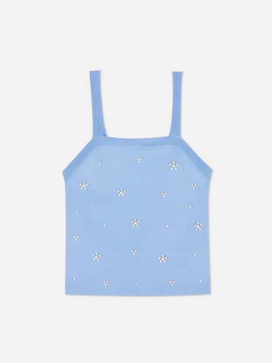 Pearl Square Neck Knitted Vest