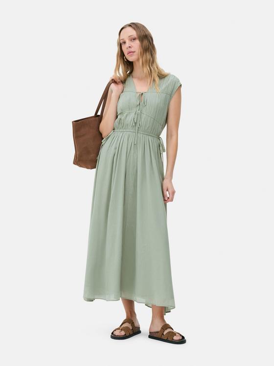 The Edit Tie Front Midi Dress