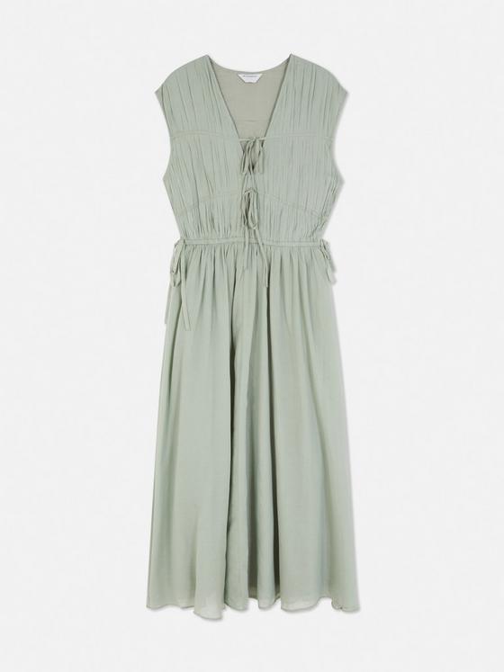 The Edit Tie Front Midi Dress