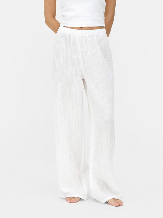 Crinkle Wide Leg Pyjama Bottoms