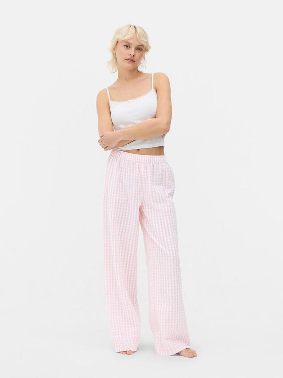 Crinkle Wide Leg Pyjama Bottoms