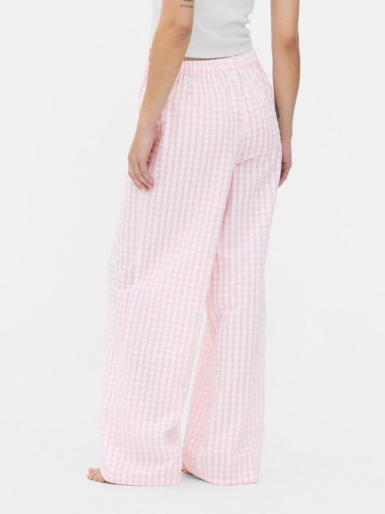Crinkle Wide Leg Pyjama Bottoms