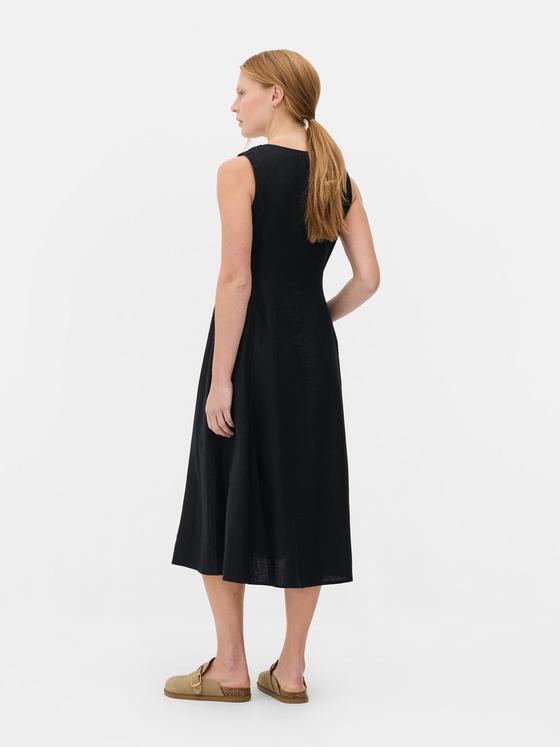The Edit Sleeveless V-Neck Linen Dress