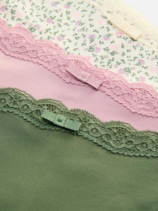 3pk Lace Trim Hipster Briefs