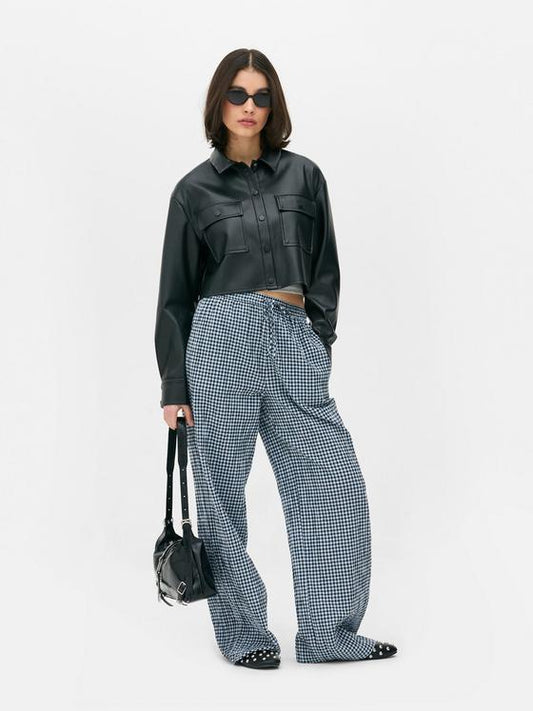 Check Drawstring Trousers