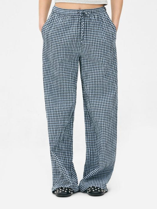 Check Drawstring Trousers