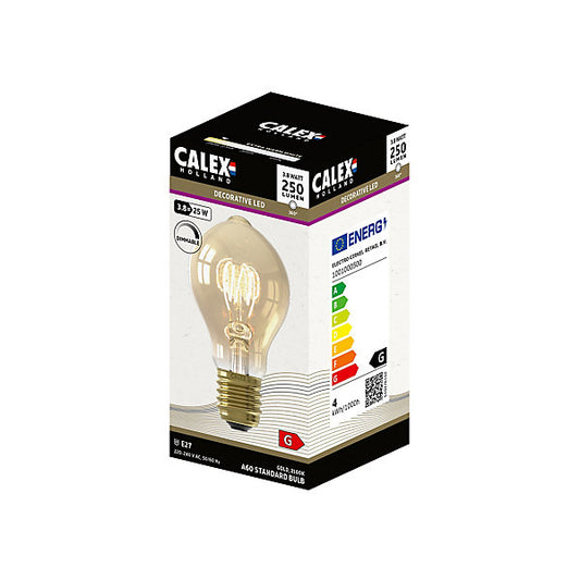 CALEX Gold flex E27 4W 200lm 360° Amber A60 Extra warm white LED Dimmable Filament Light bulb