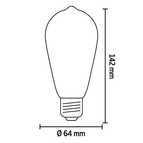 CALEX Gold Flex E27 4W 200lm 360° Amber ST64 Extra warm white LED Dimmable Filament Light bulb
